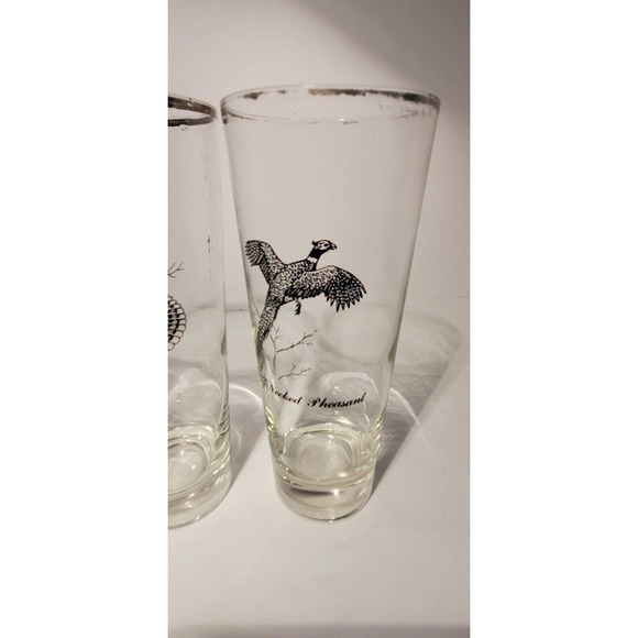 Vintage SPORTSMAN by Federal Glass Game Bird Tumblers Glasses Set Of 3 Barware - Picture 6 of 9